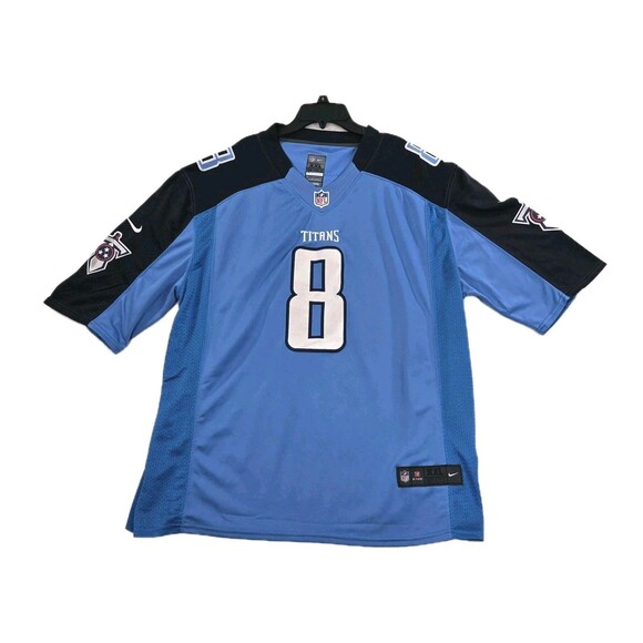 Tennessee Titans Football Jersey Mens XXL Blue Nike NFL Marcus Mariota On Field - Picture 1 of 16